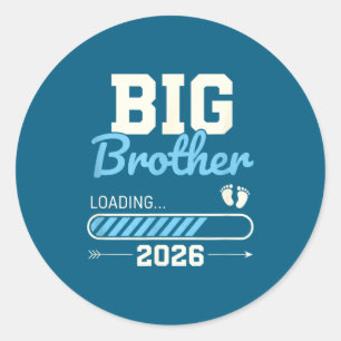 Big brother loading 2026 pregnancy announcement classic round sticker