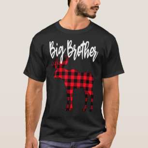 Big Brother Moose Buffalo Red Plaid Christmas Paja T-Shirt