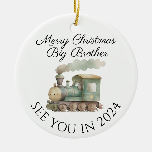 Big Brother new baby pregnancy announcement design Ceramic Ornament (Front)