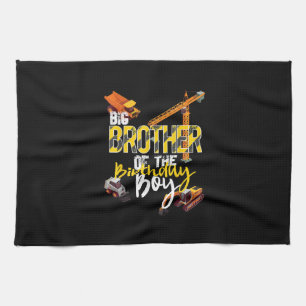 Big Brother Of Birthday Boy Constructor Tea Towel