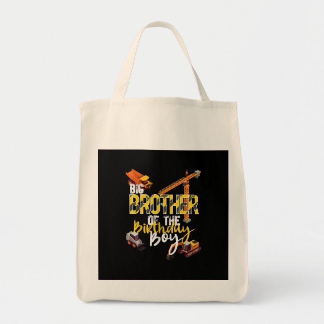 Big Brother Of Birthday Boy Constructor Tote Bag (Front)