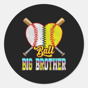 Big brother of both half baseball softball ice classic round sticker