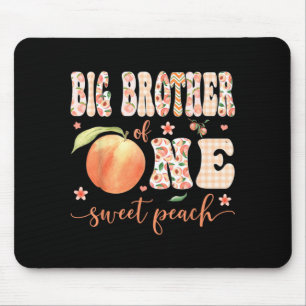 Big Brother Of One Sweet Peach 1st Birthday Girl Mouse Pad