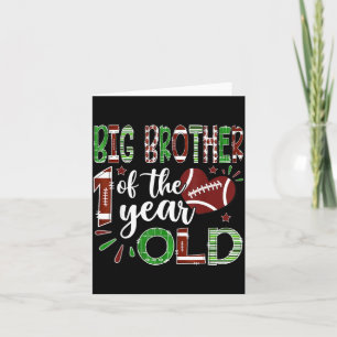 Big Brother Of The 1 Year Old Football First Birth Card