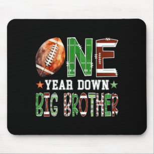 Big Brother Of The 1st Birthday Boy Football Mouse Pad