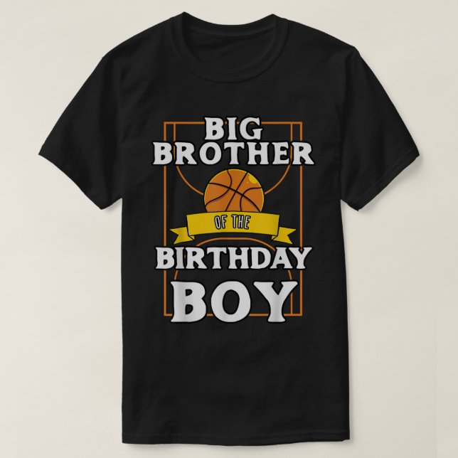 Big Brother Of The Birthday Baller Basketball Bday T-Shirt (Design Front)