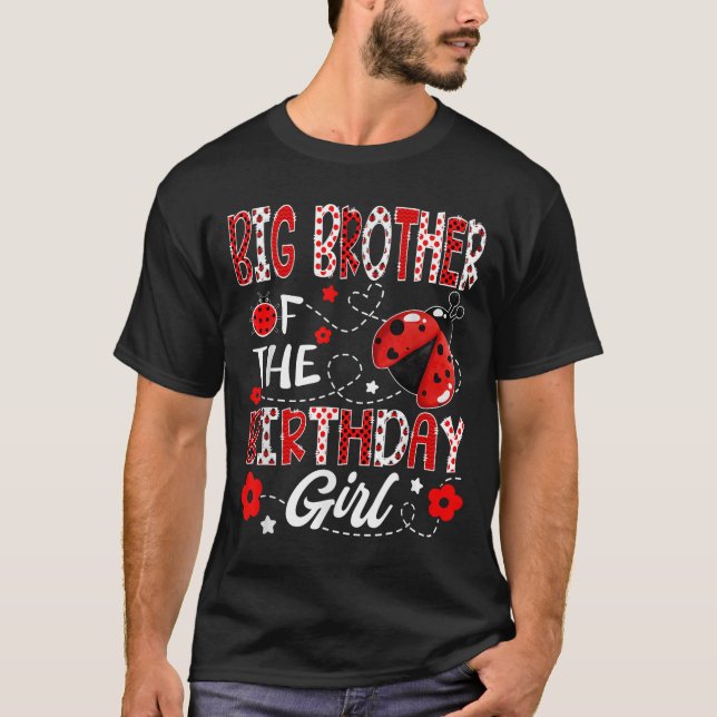 Big Brother Of The Birthday Girl Ladybug Big Broth T-Shirt (Front)