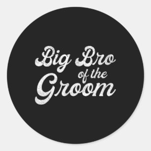 Big Brother Of The Groom Shirts For Men Boys1 Classic Round Sticker