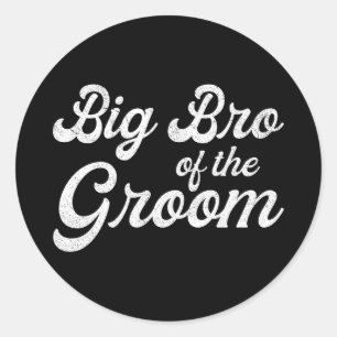 Big brother of the groom shirts for men boys classic round sticker