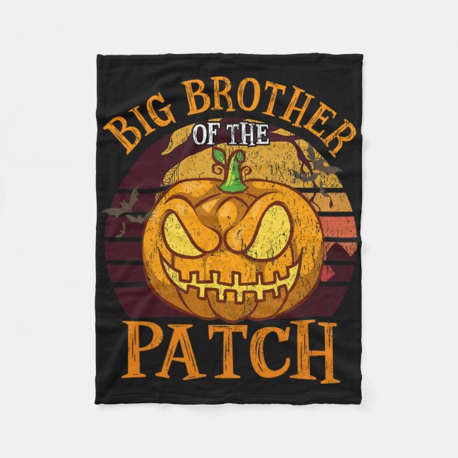 Big Brother Of The Patch Family Group Halloween  Fleece Blanket (Front)