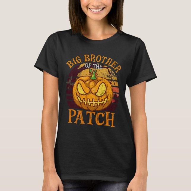 Big Brother Of The Patch Family Group Halloween  T-Shirt (Front)