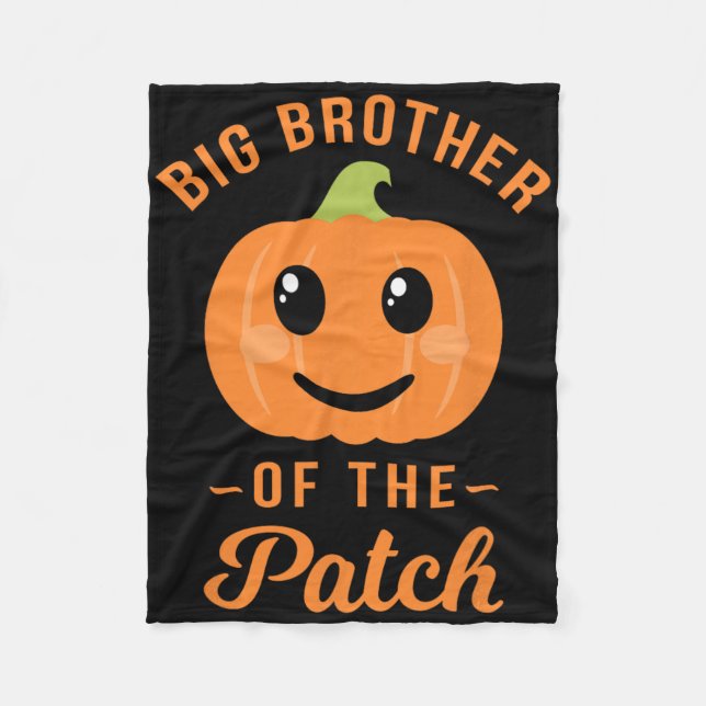 Big Brother Of The Patch - Pumpkin Family Hallowee Fleece Blanket (Front)