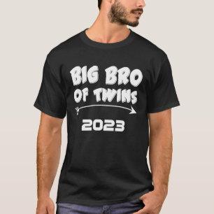 Big Brother of Twins 2023 Baby Announcement Boy To T-Shirt