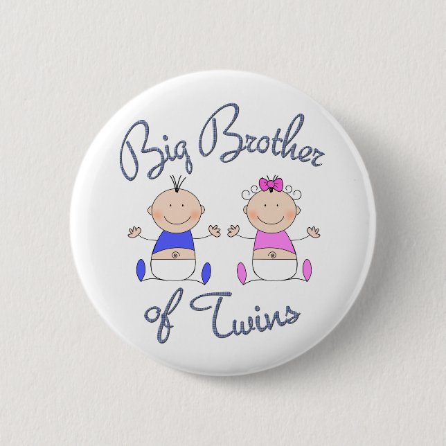 Big Brother of Twins 6 Cm Round Badge (Front)