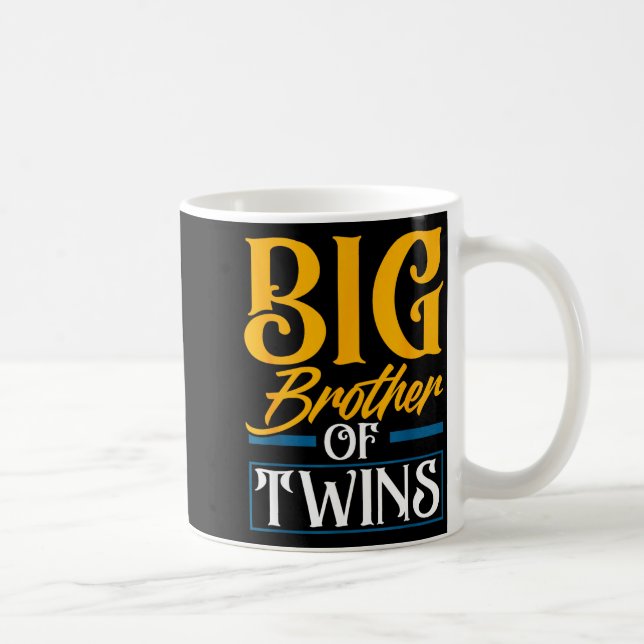 Big Brother Of Twins New Brother Sibling Funny Twi Coffee Mug (Right)