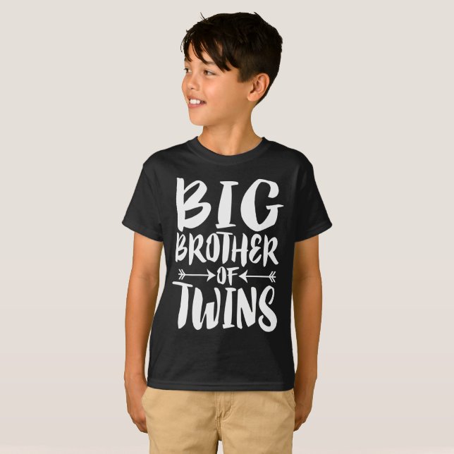 Big Brother Of Twins Older Brother Gift T-Shirt (Front Full)