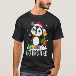 Big Brother Penguins Santa  Christmas Matching Fam T-Shirt