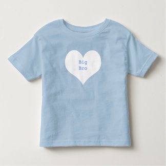 Big Brother Personalised Blue and White Heart Toddler T-Shirt