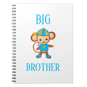 Big Brother Personalised Monkey Custom Text Notebook