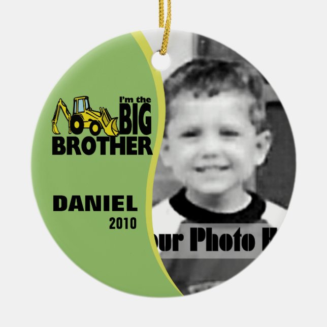 Big Brother Photo Ceramic Ornament (Front)