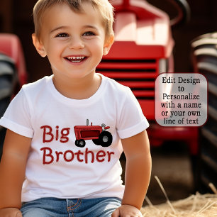 Big Brother Red Farm Tractor Toddler T-Shirt