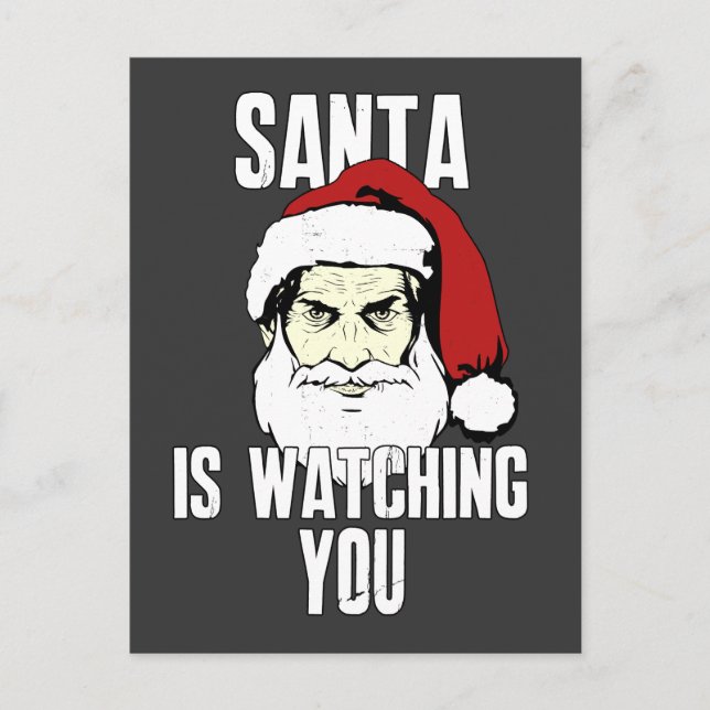 Big Brother Santa Claus Is Watching You Holiday Postcard (Front)