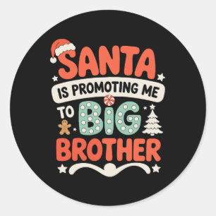 Big Brother Santa Hat Christmas Announcement Xmas Classic Round Sticker