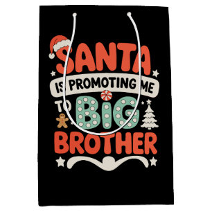 Big Brother Santa Hat Christmas Announcement Xmas Medium Gift Bag
