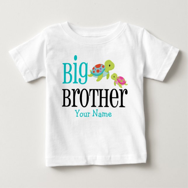 Big Brother Sea Turtles Personalised Baby T-Shirt (Front)