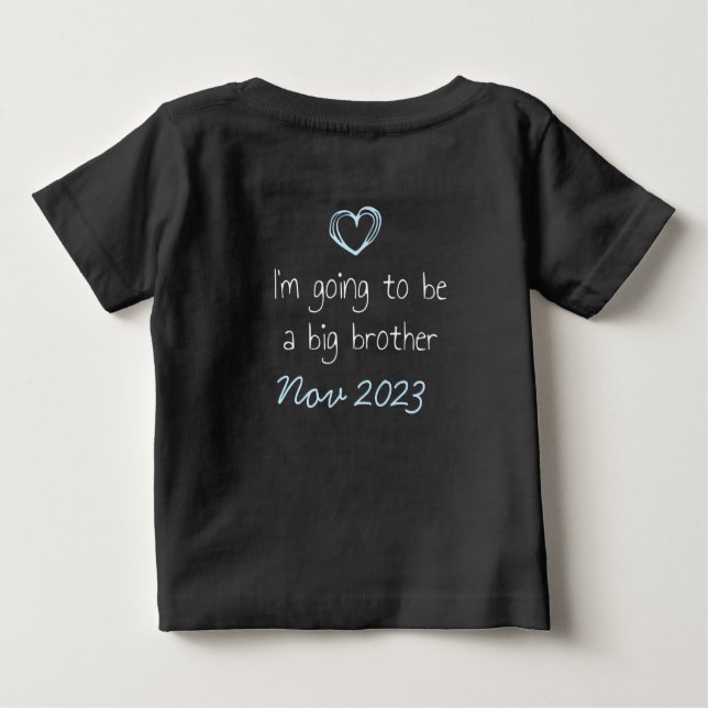 Big Brother secret reveal customizable date Baby T-Shirt (Back)