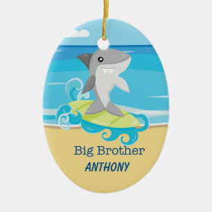 Big Brother Shark Surfing Ornament