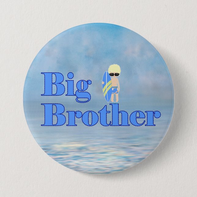 Big Brother Surfer Boy Sibling       7.5 Cm Round Badge (Front)