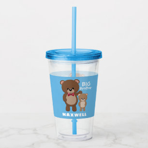 BIG BROTHER Teddy Bear Name Blue Acrylic Tumbler