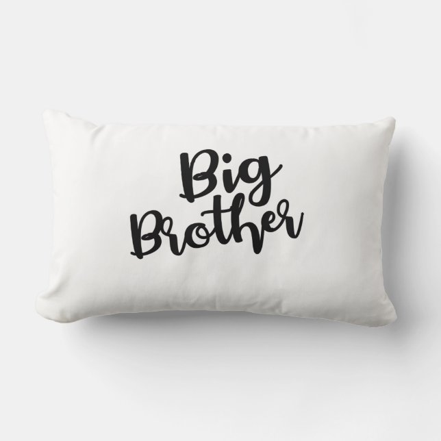 Big Brother text in Cursive Black style Lumbar Cushion (Front)