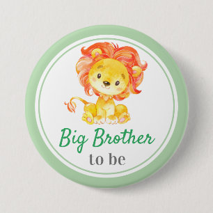 Big Brother to be Jungle Safari Baby Boy Shower 7.5 Cm Round Badge