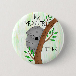 Big Brother To Be Koala Baby Shower 6 Cm Round Badge