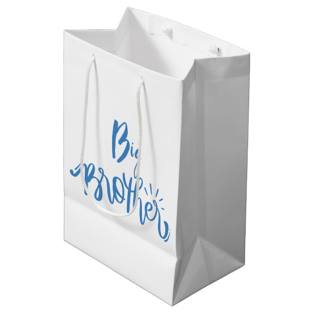 Big Brother Typography Modren Text  Medium Gift Bag (Front Angled)