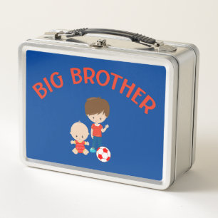 Big Brother with Baby Brother Personalised Metal Lunch Box
