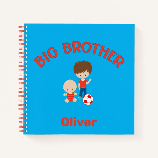 Big Brother with Baby Brother Personalised   Notebook (Front)