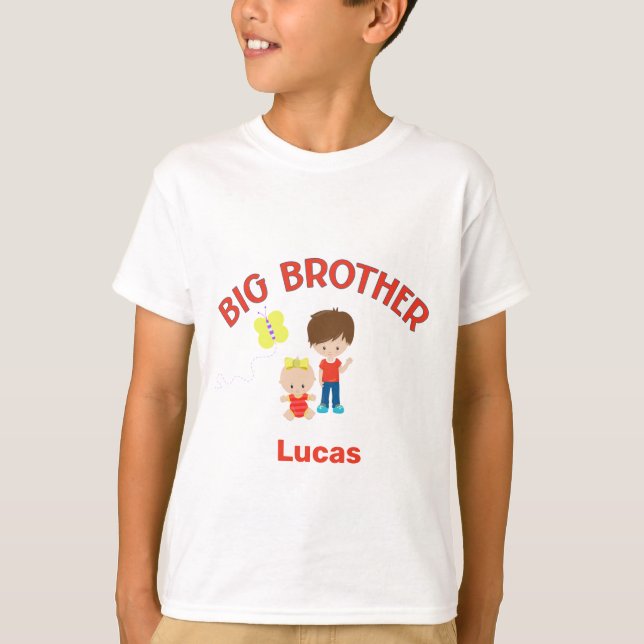 Big Brother with Baby Sister Personalised T-Shirt (Front)