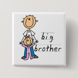 Big Brother with Baby Sister Tshirts and Gifts 15 Cm Square Badge