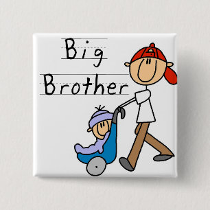Big Brother With Little Brother 15 Cm Square Badge