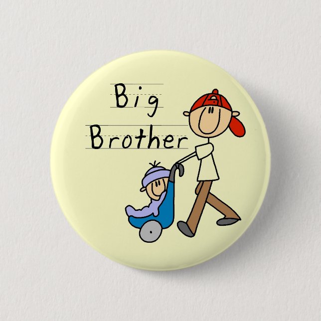 Big Brother with Little Brother Tshirts and Gifts 6 Cm Round Badge (Front)
