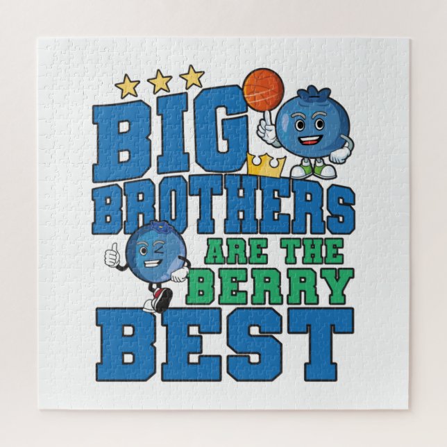 Big Brothers are the Berry Best - Blueberry Pun Jigsaw Puzzle (Vertical)