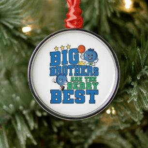 Big Brothers are the Berry Best - Blueberry Pun Metal Ornament