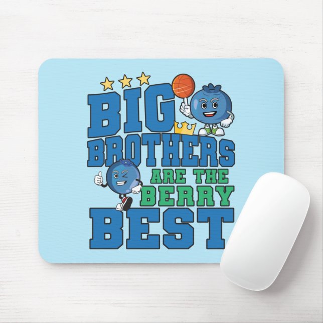 Big Brothers are the Berry Best - Blueberry Pun Mouse Pad (With Mouse)