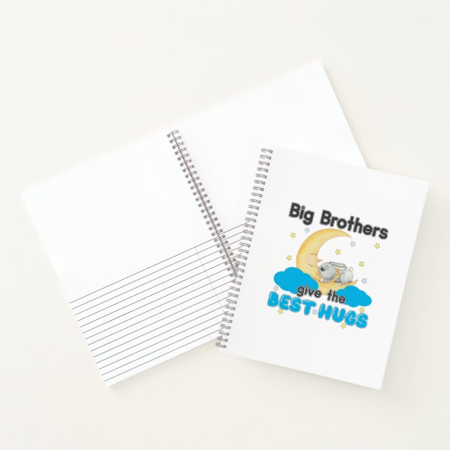 Big Brothers Give the Best Hugs - Bunny Moon Notebook (Inside)