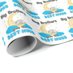 Big Brothers Give the Best Hugs - Moon Bunny Wrapping Paper