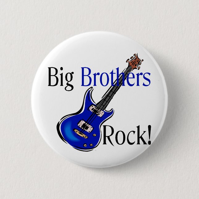 Big Brothers ROCK! 6 Cm Round Badge (Front)