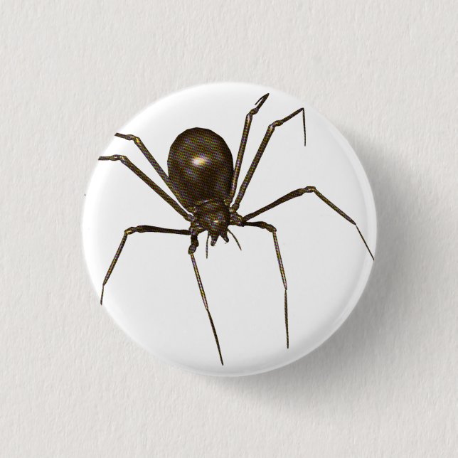 Big Brown 3D Halftone Spider 3 Cm Round Badge (Front)